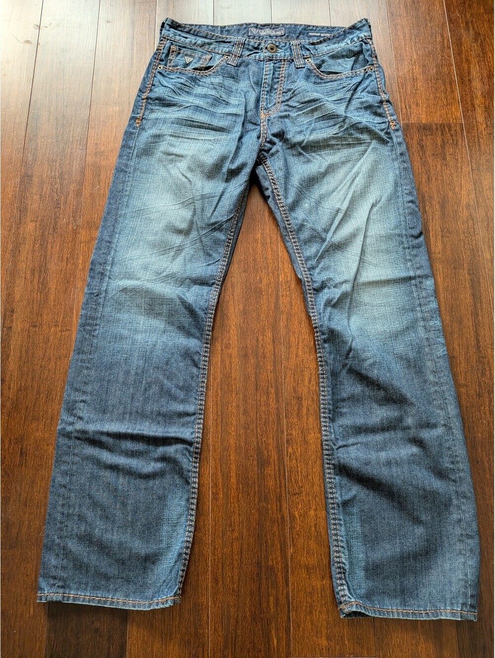 Men's Guess Relaxed Straight Jeans Size 33x32 denim indie streetwear casual